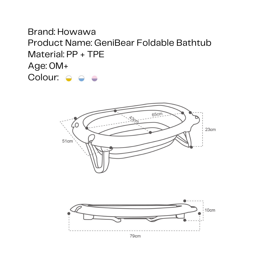 Howawa GeniBear Foldable Baby Bathtub