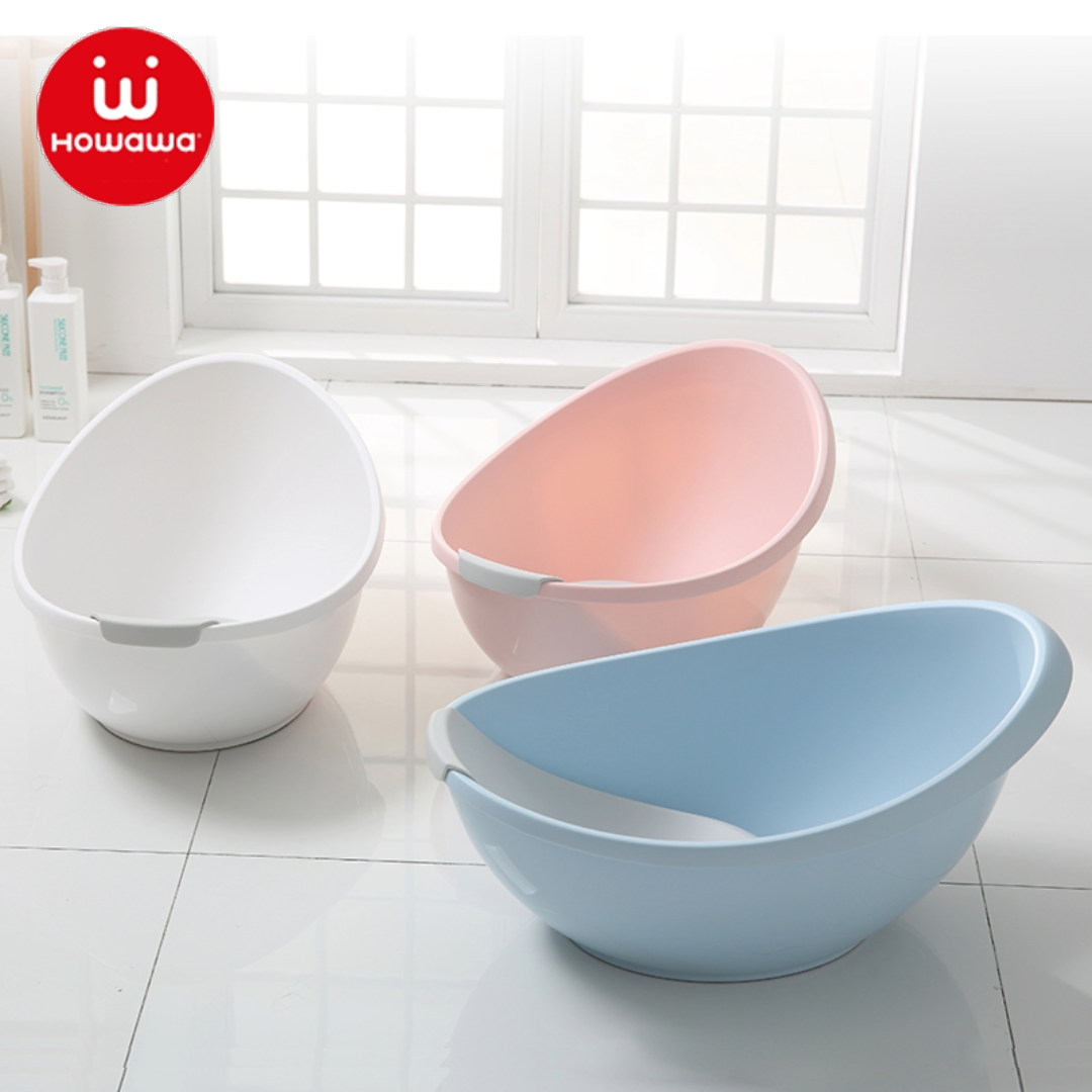 howawa baby bath bathtub egg shape newborn tub bathing  white pink blue colours